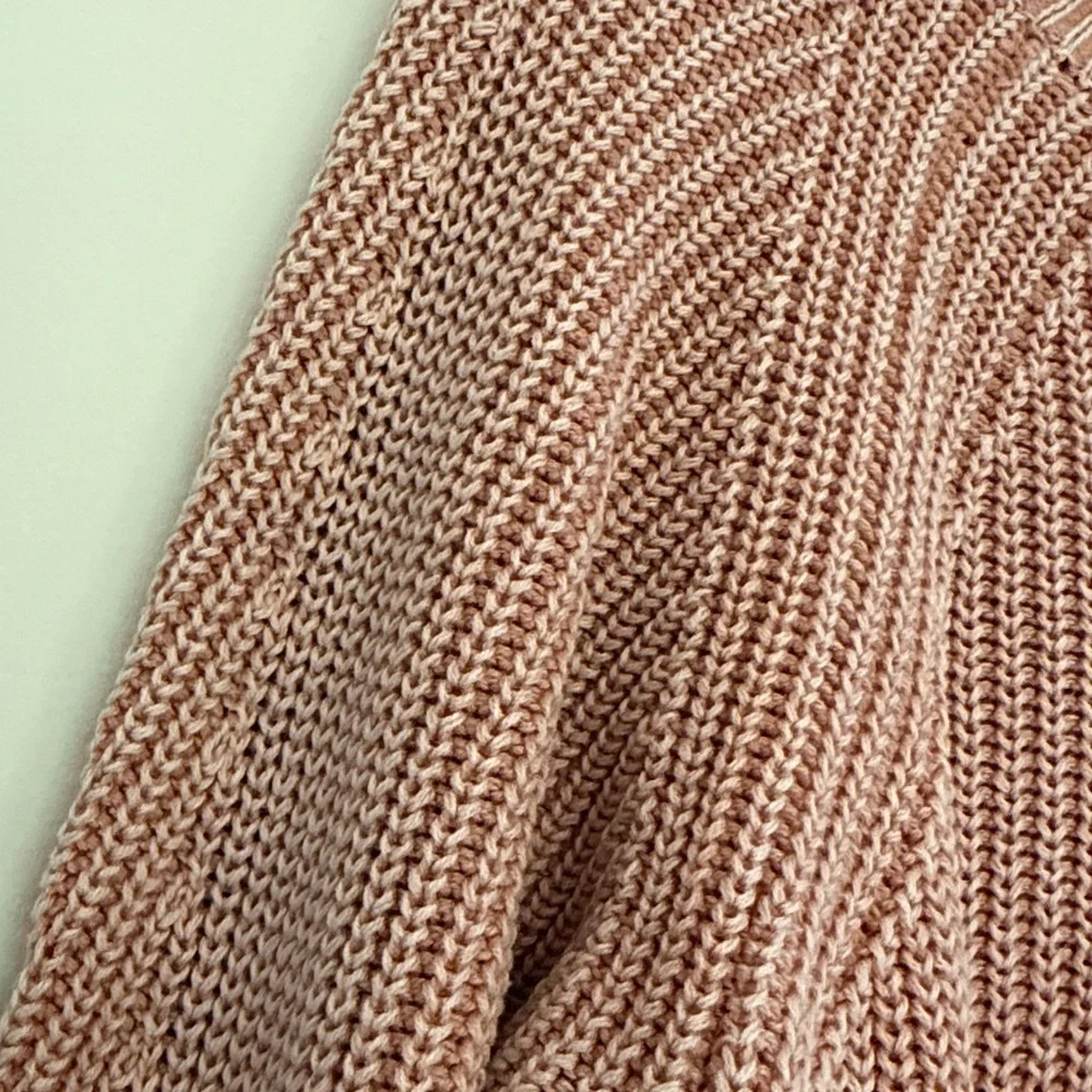 Gap Fisherman Sweater Pastel Pink Oversized XS  100% Cotton Spring chunky